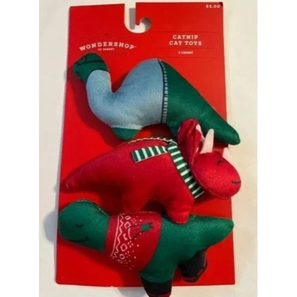 Wondershop Cat Christmas Dino toys 3PC NEW